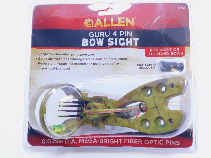 Allen Guru 4 Pin Bow Sight, Camo, Pin Light Included