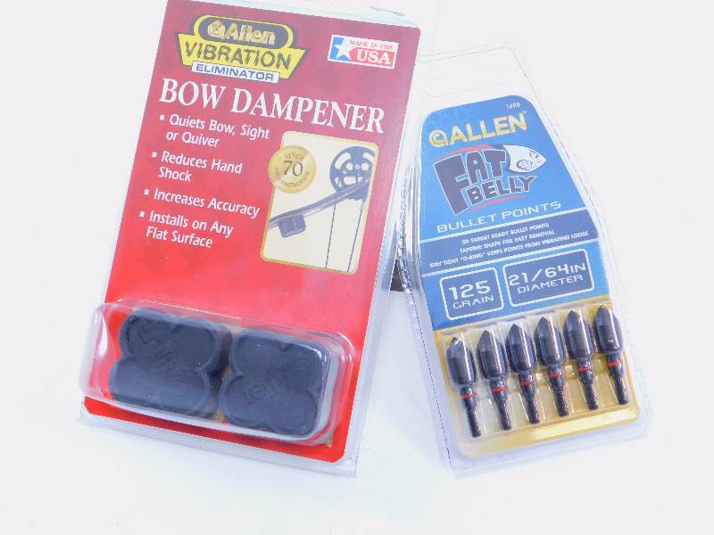 Allen Fat Belly Bullet Points (Pack of 6), 2164, 125 Grain and The Allen Co Vibration Eliminator Bow Dampeners ( 2 Pack )
