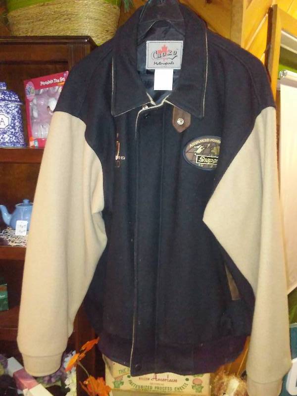 lot 86 image: Wool Blend Letterman Style Jacket, Snap-on