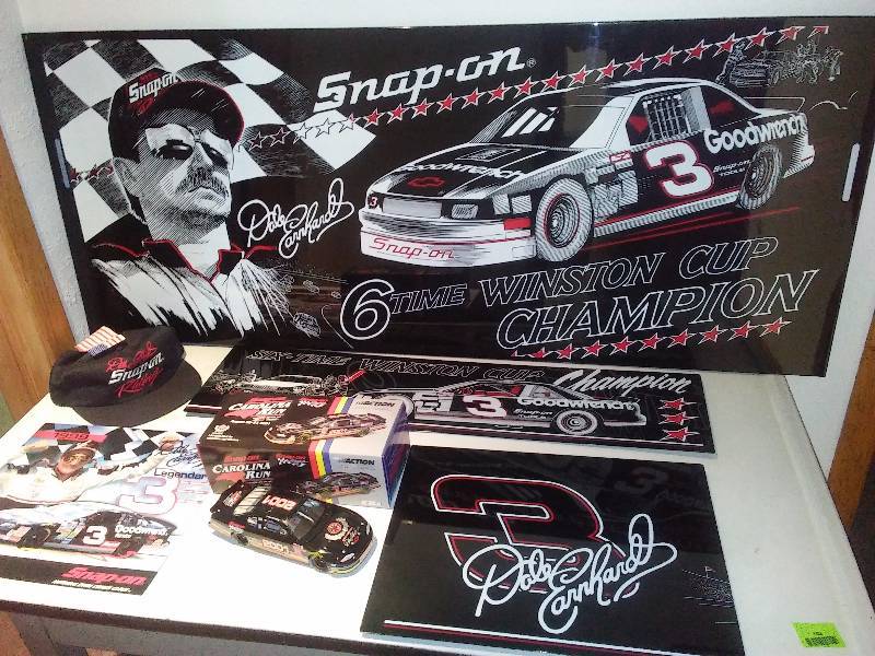 lot 102 image: Dale Earnhardt Ultimate Collection - Large commercial signs. NASCAR 124 scale, Hat, Brochure