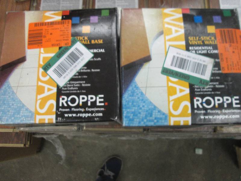 lot 173 image: 2 Roppe Self Stick Black 4 in. x 20...