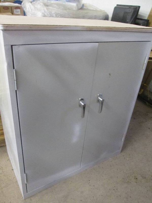 lot 183 image: 36x43 inch Metal Storage Cabinet...