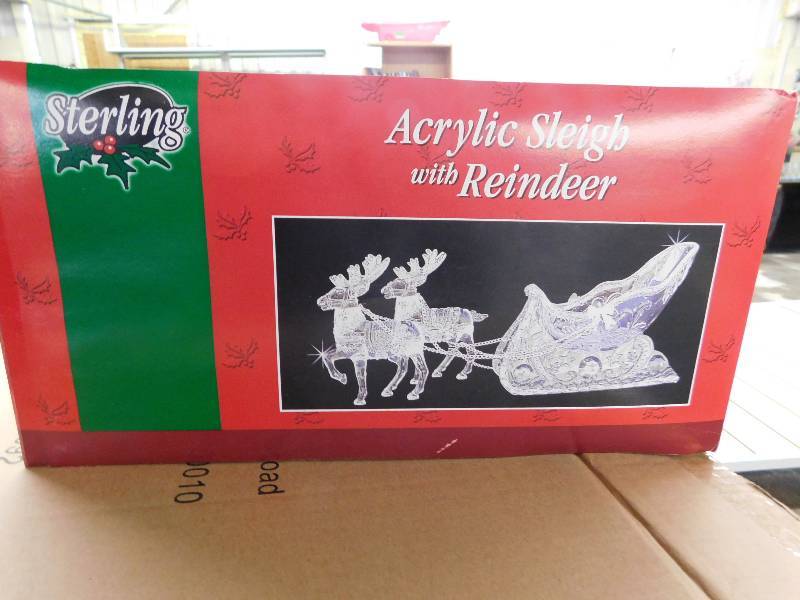 Acrylic Sleigh With Reindeer