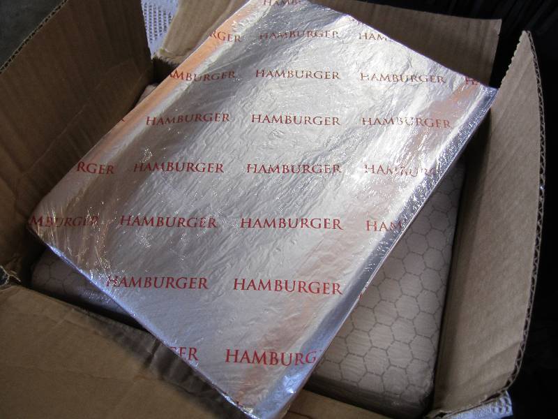 lot 8 image: Case of 2000 Hamburger Foil Wraps 1...