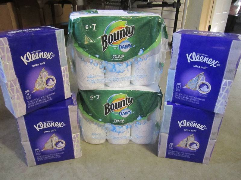 lot 35 image: 2 - 6 packs Bounty Paper Towels and...