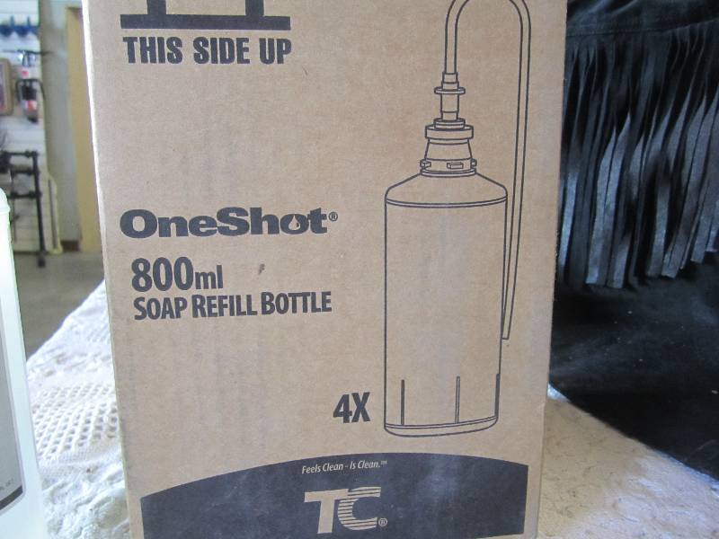 lot 53 image: Case of 4 OneShot 800ml Soap Refill...