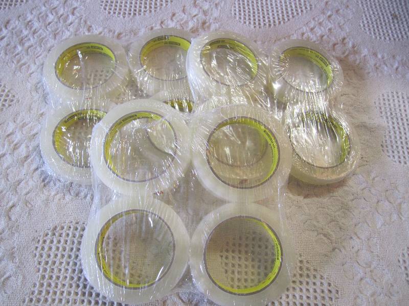 lot 112 image: Lot of 12 Rolls 34 clear Tape...