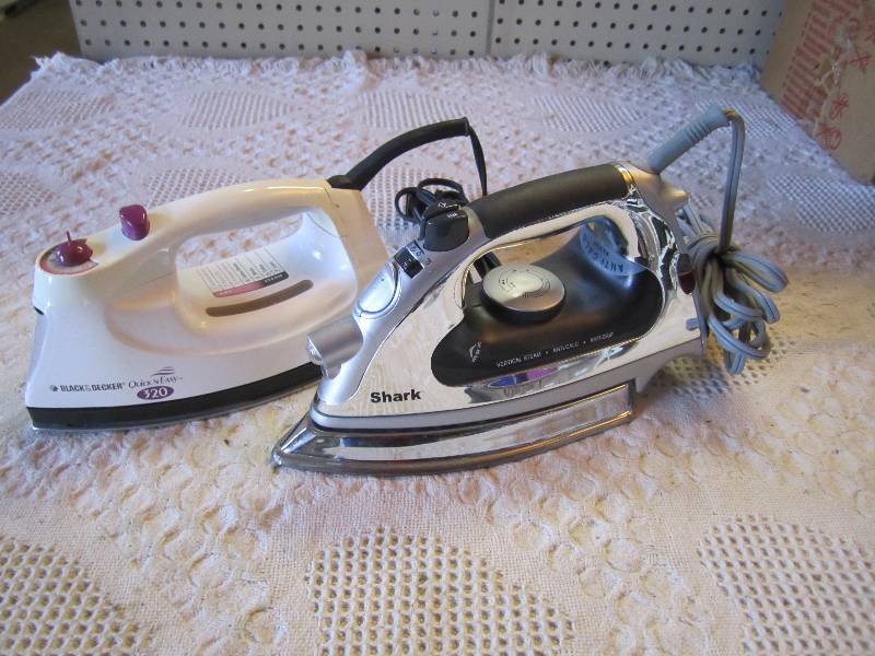lot 141 image: 2 Irons Shark and Black & Decker...