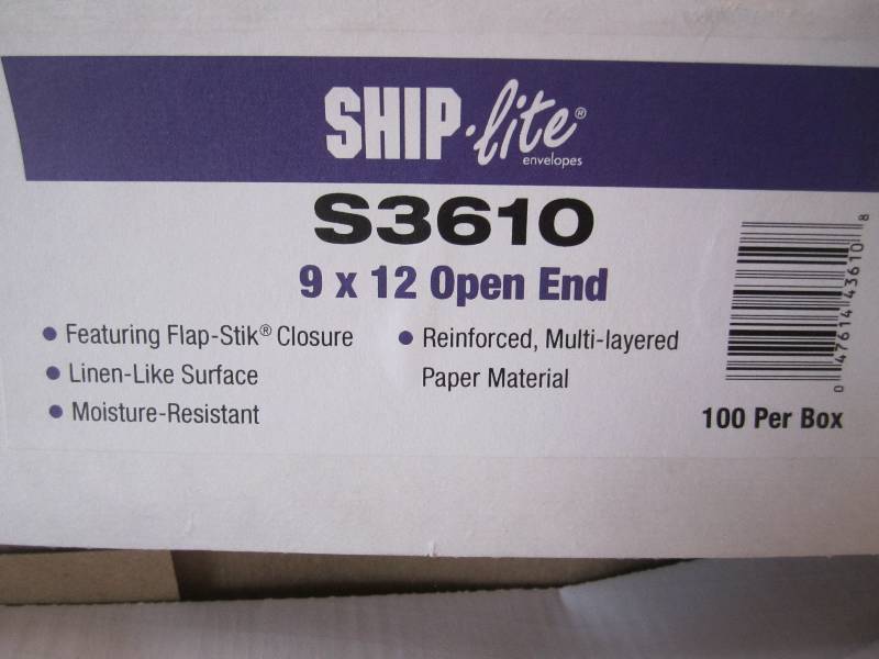 lot 198 image: Box of 100 - 9 x 12 Open End Self...