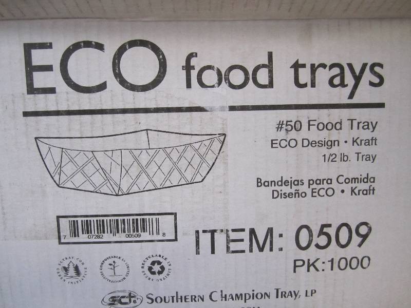 lot 204 image: Case of 1000 ECO Food Trays 12 lb....