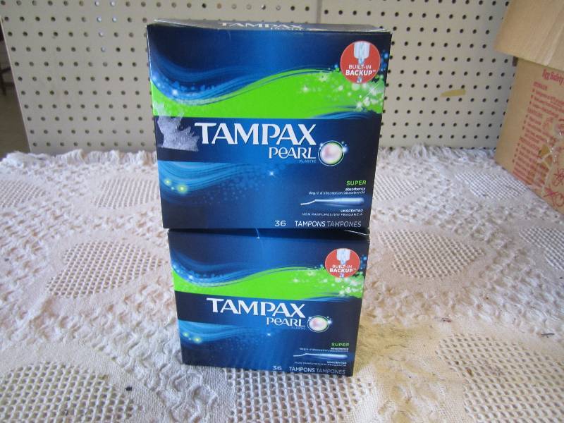 lot 286 image: 2 Boxes of 36 Tampax Pearl Tampons...