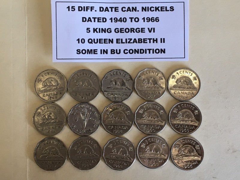 (15) Canadian Nickels