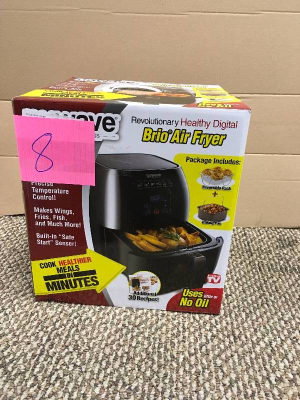 Nuwave - Brio Digital Air Fryer - 3 Quart Capacity - Reversible Rack, Baking Pan, & Recipe Book Included never used