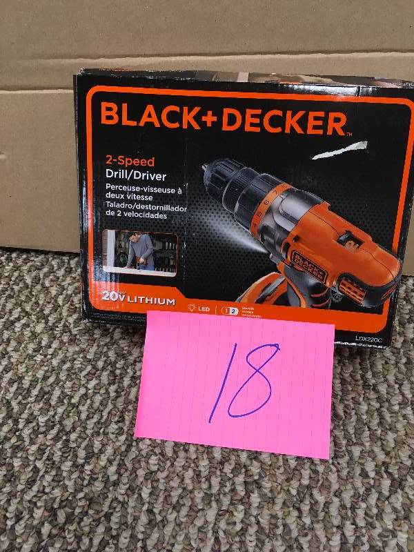 BlackDecker LDX220C 2 Speed 38 inch 20V Lithium Cordless Drill, Multicolor never used