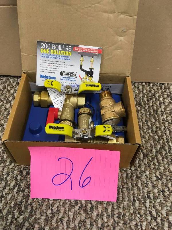 Rheem RTG20220AB Webstone Tankless Water Heater Service Valve Kit, Clean Brass never used