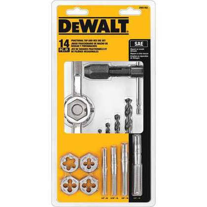 dewalt dwa1452 fractional taphexagon die set,14 pcs. never used