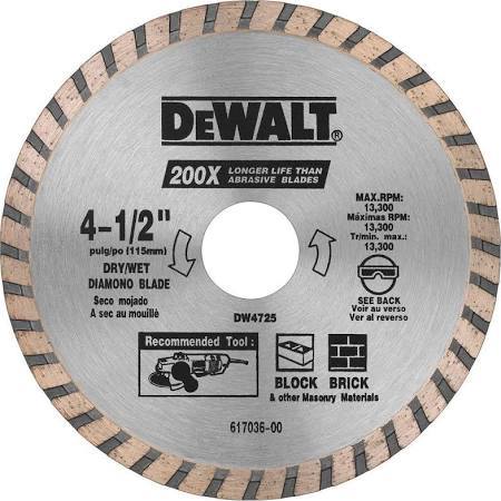 DEWALT 4-12 in. High Performance Diamond Masonry Blade new