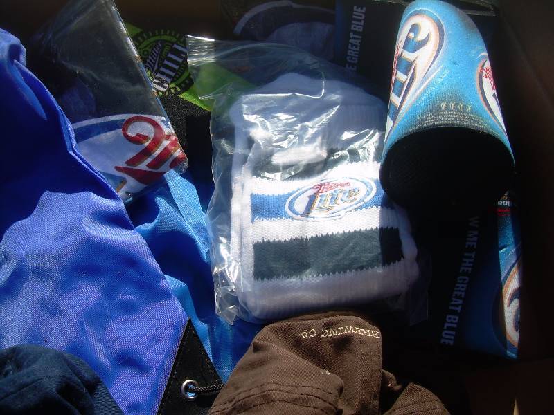BEER HATS AND COOLERS AND SOCKS