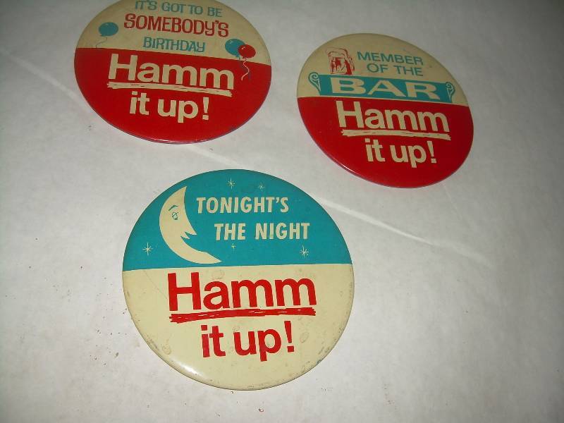 3 COLLECTIBLE HAMMS BUTTONS