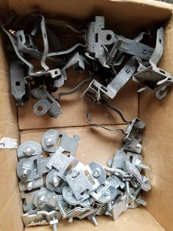 lot 109 image: Electrical - Conduit Straps - 12 Strut Straps & Beam Straps