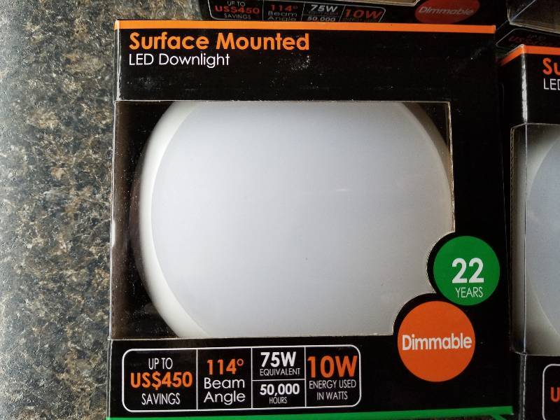 lot 122 image: Electrical - Lot - (6) LED Ceiling Lights, 3000K