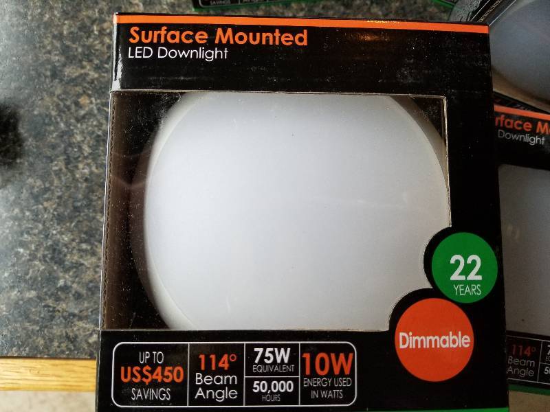 lot 123 image: Electrical - Lot - (6) LED Ceiling Lights, 3000K