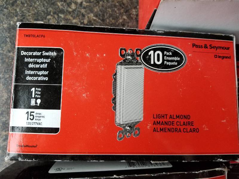 lot 130 image: Electrical - Lot - Decorator Switches, Light Almond Color
