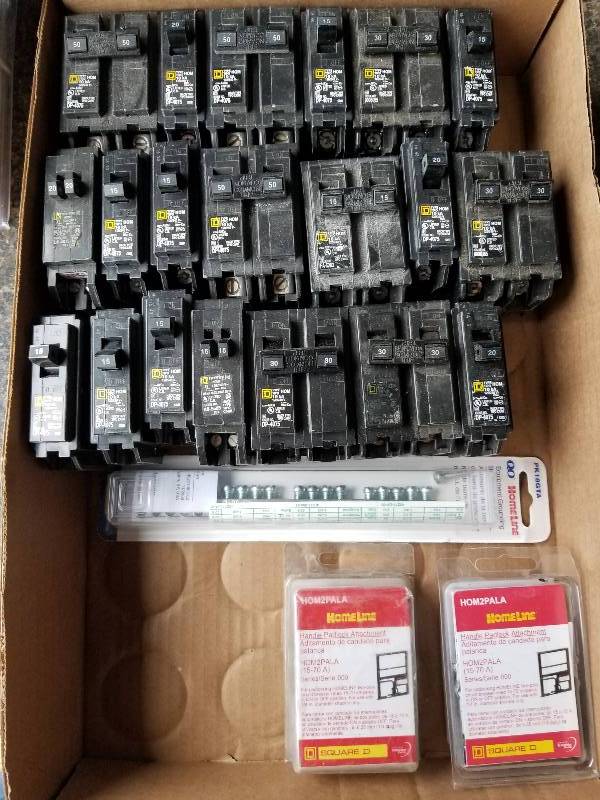 lot 84 image: Electrical - Lot - Square D Breakers, Misc Amps