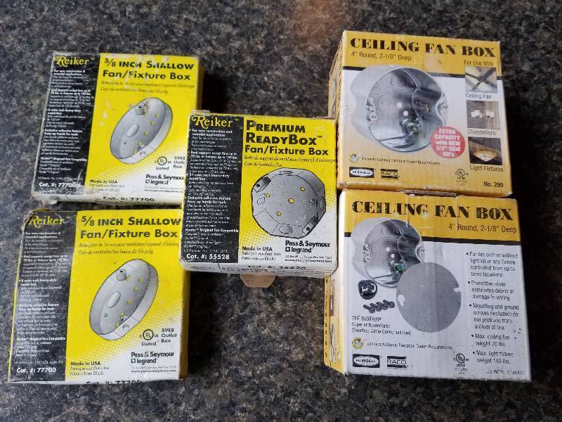 lot 105 image: Electrical - Lot - Ceiling FanFixture Boxes