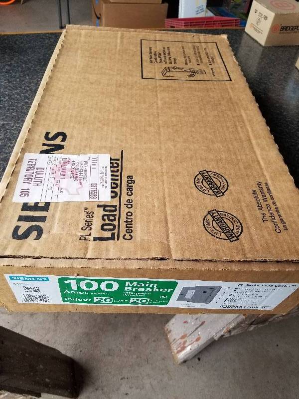 lot 59 image: Electrical - Main Breaker PL Series Load Center, 100Amp