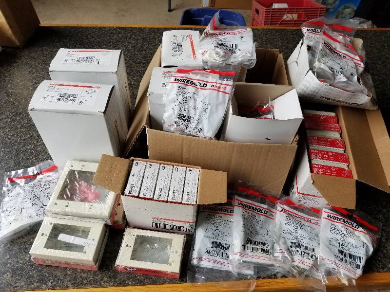 lot 44 image: Electrical - Lot - Metal Wiremold Outlet Boxes and Fittings