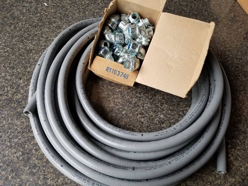 lot 52 image: Electrical - Lot - Appx 50ft 12 Seal Tight & Appx 20 90Degree Connectors