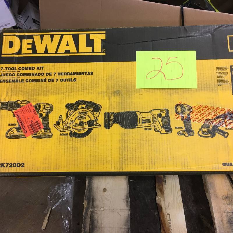 lot 25 image: Dewalt 7 Tool Combo Kit DCK720D2 not used