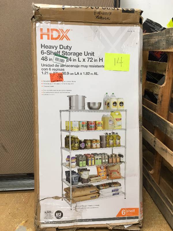 lot 14 image: HDX Heavy Duty 6 Shelf Storage Unit