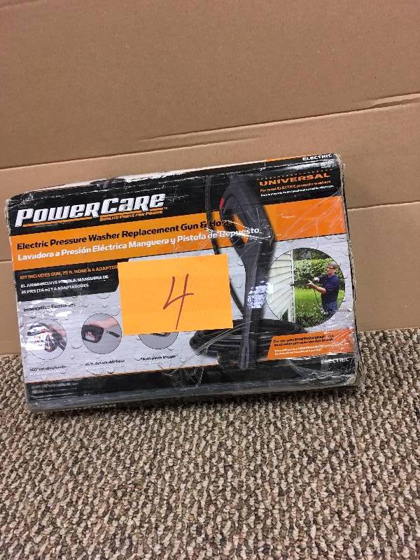 lot 4 image: New Powercare Universal Electric Pressure Washer Replacement Gun Hose 204-167 never used