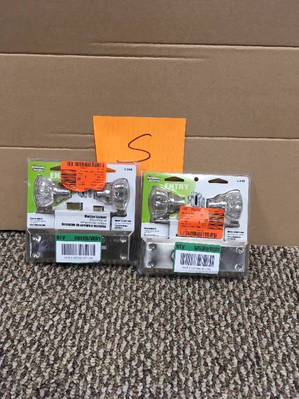 lot 5 image: Prime-Line Products - Mortise Lock Set with Glass Knob total of 2 never used