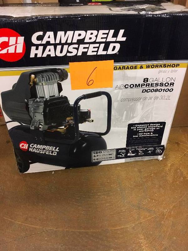 lot 6 image: Campbell Hausfeld 8g Oil-Free Air Compressor never used
