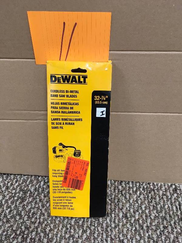 lot 11 image: Dewalt 24 TPI 32-78 in. Portable Band Saw Blade 3-Pack DW3984C never used