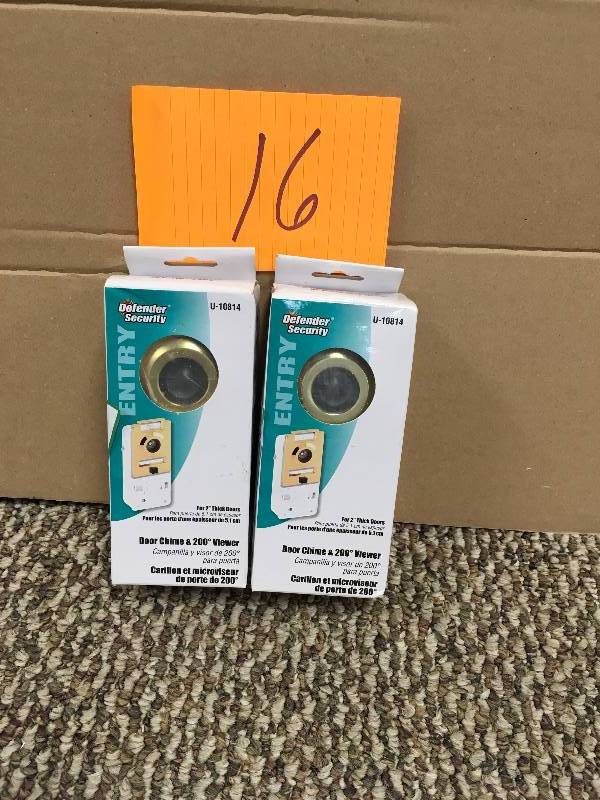 lot 16 image: Prime-Line Products U 10814 Apartment Doorbell & Viewer never used total of 2