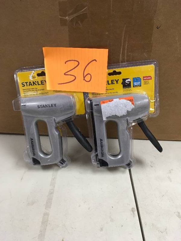 lot 36 image: Stanley Heavy Duty Staple Gun Easy Squeeze Antijam Tr150g  never used