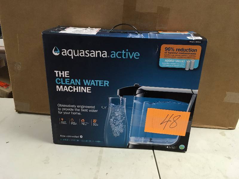 lot 48 image: Niob Aquasana Active Clean Water Machine W Bluetooth. Aq-pcbk-bt. never used in box