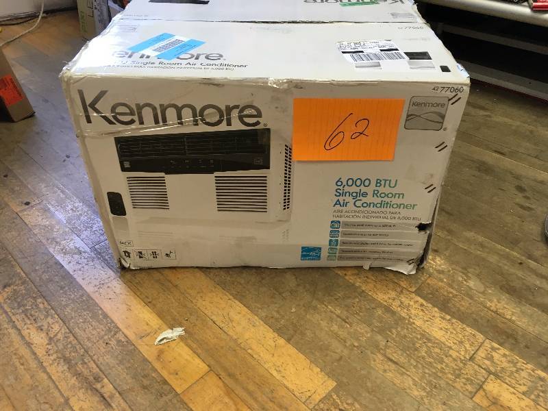 lot 62 image: Kenmore 77060 6,000 BTU 115V Window Air Conditioner - White never used in box MSRP $219