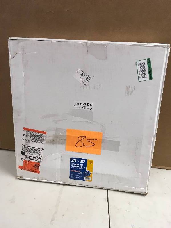 lot 85 image: Air Filter Grille White Return Vent Removable Face Stamped High never used MSRP $70