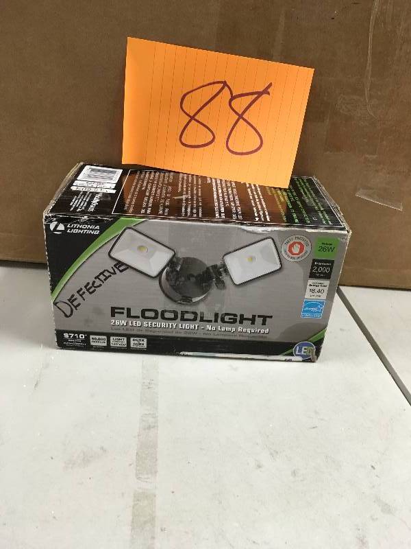 lot 88 image: Lithonia Lighting OLF 2SH 40K 120 PE M4 Outdoor General Purpose 2 Light 7 Wide Matte Black Bronze Commercial Lighting Site Lighting Flood Lights never used in box