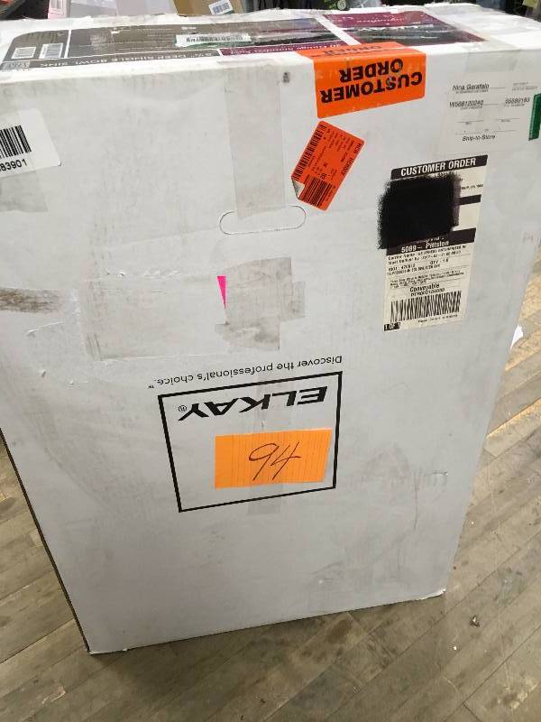 lot 94 image: Elkay Signature Drop-in Stainless Steel 33 4-hole Single Basin Kitchen never used in box MSRP $250