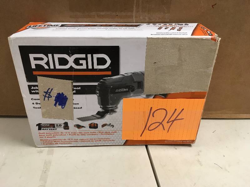 lot 124 image: Ridgid R9700 JobMax 12-Volt Multi-Tool with Tool Head never used in box