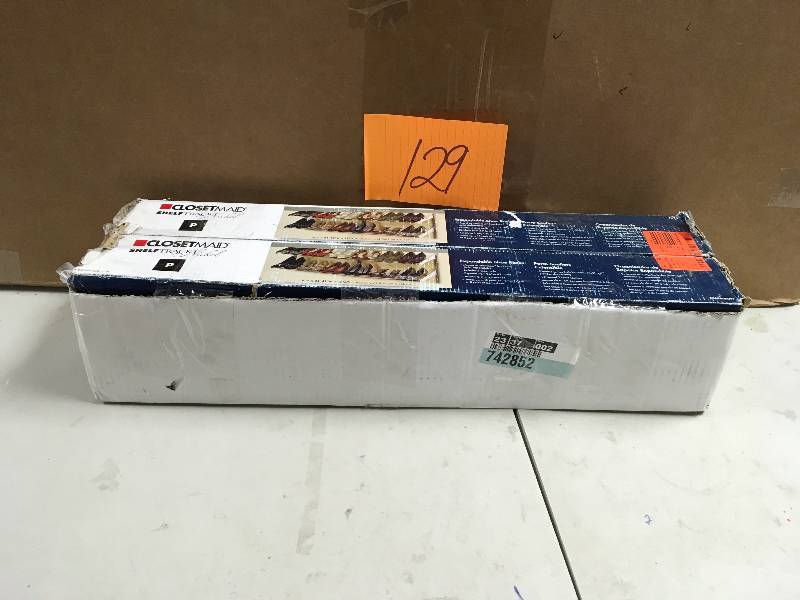 lot 129 image: ClosetMaid 28440 ShelfTrack Elite Shoe Rack - White total of 2