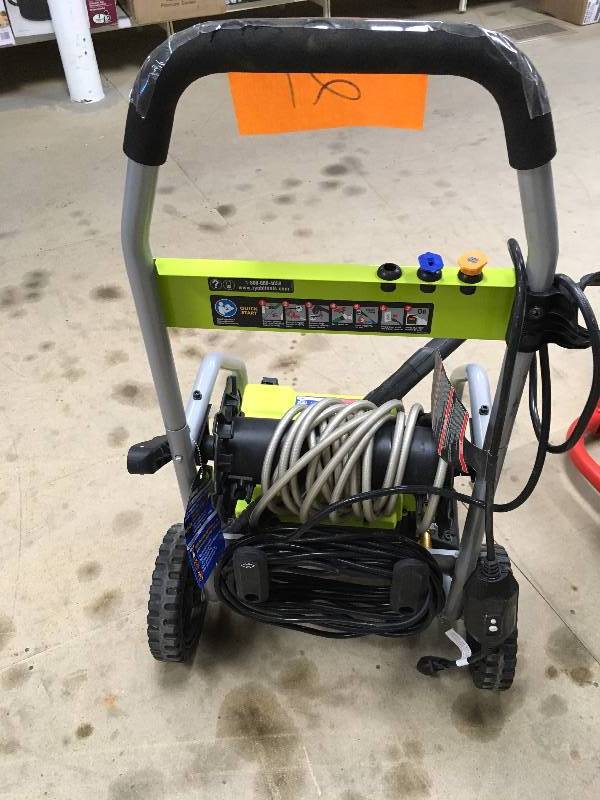 lot 21 image: Ryobi 2,000-psi 1.2 Gpm Electric Pressure Washer - RY141900 like new no box MSRP $200