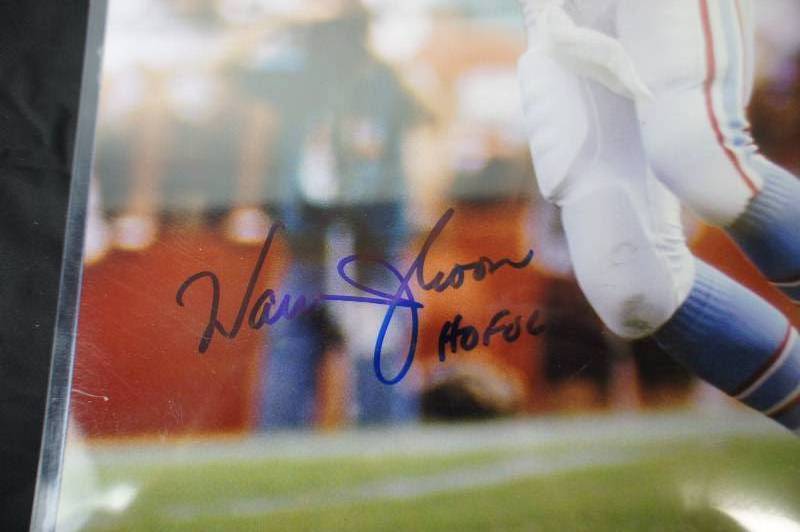 WARREN MOON AUTOGRAPHED 11 X 14 PHOTO - INSCRIBED - HOF 06  - OBTAINED AT  CHICAGO NATIONAL SPORTS CARD SHOW 2016