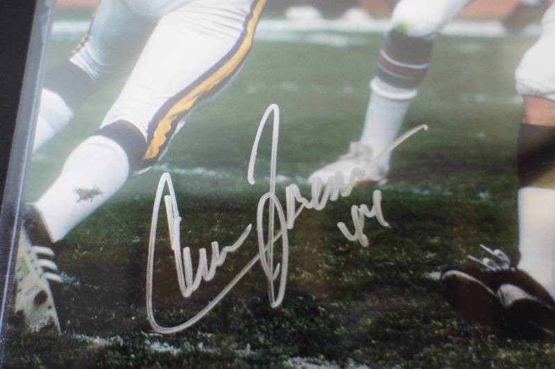 CHUCK FOREMAN  FRAN TARKENTON DUAL AUTOGRAPHED 11 X 14 PHOTO - WITH INSCRIPTIONS - FOREMAN 44  TARKENTON  HOF 86 -   OBTAINED AT  MN VIKINGS EVENT 2016